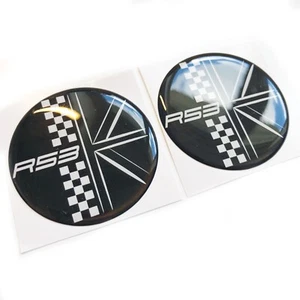 R53 Round Union Jack Auto 3D gewölbt Gel Aufkleber Abzeichen Flügel Emblem passt Mini Cooper - Bild 1 von 2