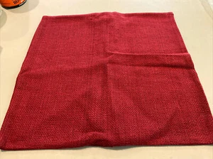 West Elm Hand Loom Silk Pillow Cover 20" X20” City Red Solid Weave Square SAMPLE - Picture 1 of 6
