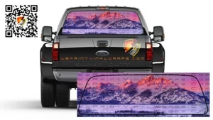 Snowy Mountains Nature Rear Window Tint Perforated Graphic Decal Sticker Cars - Picture 1 of 5