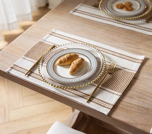 Placemats Set of 6 for Dining Table Décor Woven Cloth Place Mats for Farmhous... - Picture 1 of 5