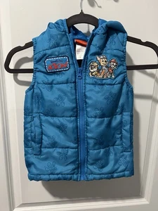 Paw Patrol Toddler Boys Hooded Puffer Vest Size 5T Nickolodeon 2016 - Picture 1 of 7