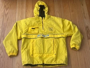 Vintage 1990's Wu Wear Wu-Tang Clan Hooded Snow Jacket Fleece Yellow Black XL - Picture 1 of 9