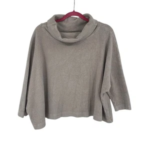 Bryn Walker kleines kastiges Plüsch-Top im Cape-Stil Wasserfallausschnitt Dolmanärmel Lagenlook - Bild 1 von 10