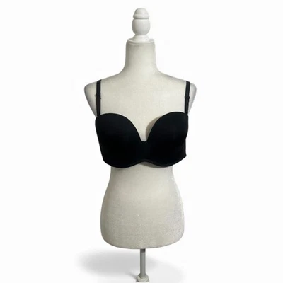 Эксклюзивный черный бюстгальтер пуш-ап с глубоким погружением поддержка трансформируемые ремни размер 40D - Изображение 1 из 4