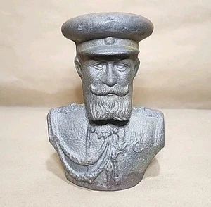 De colección 6.5" Hierro Fundido Naval? Busto Comandante Militar Capitán Almirante Estatua - Imagen 1 de 7