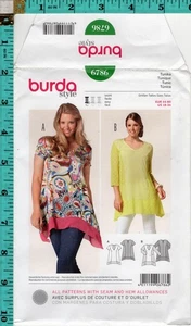 Tunica Misses stile Burda cucito modello artigianale 6786 18-34 NUOVA E NON TAGLIATA! SPEDIZIONE GRATUITA - Foto 1 di 3