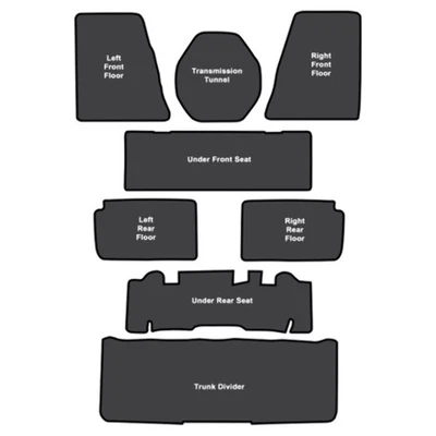 Комплект звукоизоляционного изолятора для 1962-1967 Chevrolet Chevy II 8 шт EVA - Изображение 1 из 4