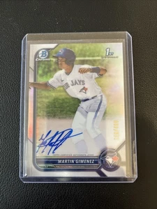 2022 Bowman Martin Gimenez Chrome Prospect Auto Refractor #119/499 Blue Jays - Picture 1 of 2