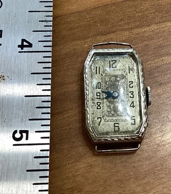 Красивый старинный 14K белое золото Геринг наручные часы 15J 2adj - Изображение 1 из 4