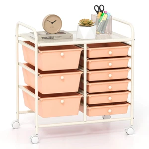 9 Drawer Rolling Organizer Cart Utility Storage Tools Scrapbook Paper Multi-Use - Picture 1 of 10