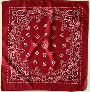 76 A Dark Red Paisley Design 19 Inch Square Vintage Bandana Scarf - Picture 1 of 3