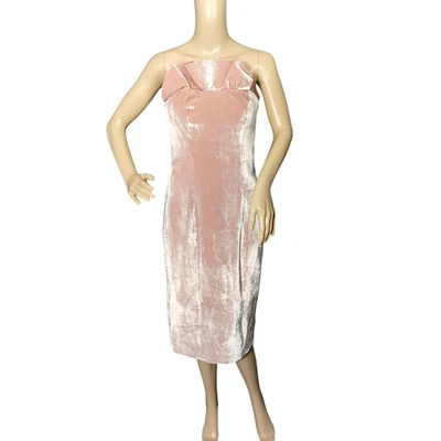 Vestido Cinq a Sept Marceau Para Mujer 2 Rosa Malva Mezcla Seda Sin Tirantes Midi Formal Foto 1 de 4