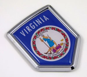 Virginia USA State Flag Car Chrome Emblem Decal Sticker bike laptop boat - Bild 1 von 3