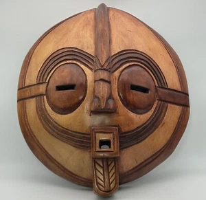 Ghana Doppelmund handgeschnitzte Holzmaske 16” x 15” (Pier 1) - Bild 1 von 9