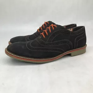 Roamers 5 Eye Mens Oxford Brogue Shoes Size 9 Wingtip Orange Accents - Picture 1 of 12