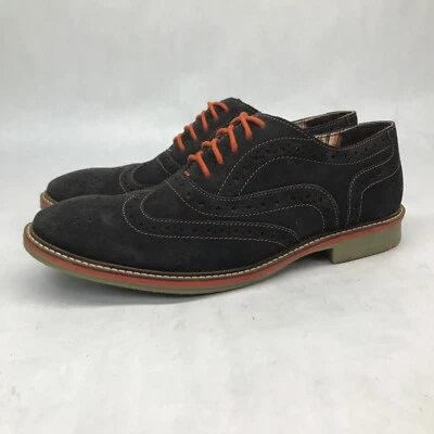 Roamers 5 Eye Mens Oxford Brogue Shoes Size 9 Wingtip Orange Accents - Image 1 of 4