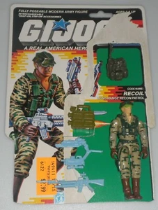1989 Vintage G.I. GI Joe Lot 3.75 ARAH Recoil v1 Figure Card Back *100% Complete - Picture 1 of 7