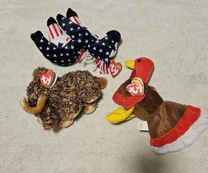 3 Ty Beanie Babys Konvolut inklusive GOBBLES 1996 - Bild 1 von 2