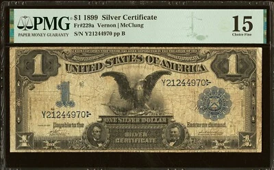 1899 $1 RARE KEY Fr 229a Lowest Serial Known Black Eagle Silver Certificate - Image 1 of 3