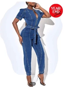 Sexy Denim Medium Stretch Bodysuit | Shein - Picture 1 of 2