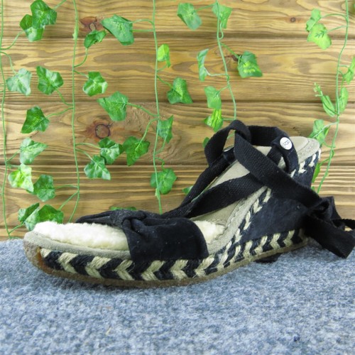 Ugg Amelie scarpe sandalo donna con cinturino tessuto nero taglia 9 media