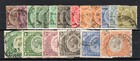 KUT - Kenya and Uganda 1922-27 values to £1 between  SG 76 and 95 FU CDS