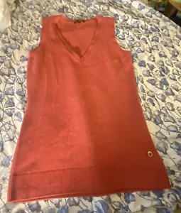 Loro Piana Salmon Pink Cashmere Sleeveless Sweater Top Size 44 Italy Pristine - Picture 1 of 7