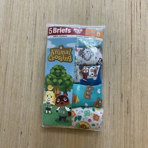 Animal Crossing by Nintendo Boys Size 6 Combed Cotton Package Has 5 Briefs NEW - Picture 1 of 2