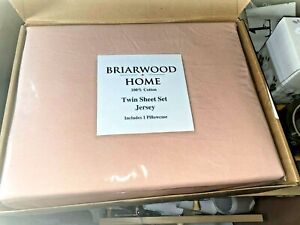 Briarwood Home Luxury Jersey Sheet Set- Extra Soft 100% Cotton (Twin|PEACH)