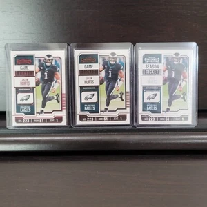 2023 Contenders Game Ticket #81 (3 Karten Lot) Base, Bronze, Rot - Jalen Hurts - Bild 1 von 4