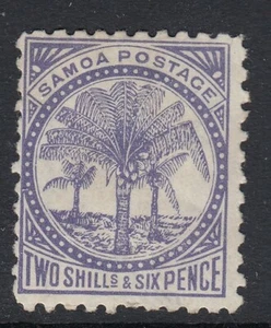 SAMOA 1886-99 2/6 SLATE VIOLET PALM TREES MLH P11 SG 64c - Bild 1 von 2