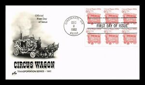DR JIM STAMPS US COVER CIRCUS WAGON TRANSPORTATION COIL FDC ARTCRAFT