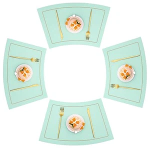 LQICAI Placemats Set of 6 Round Table Place Mats Washable Heat Resistant PVC ... - Picture 1 of 6