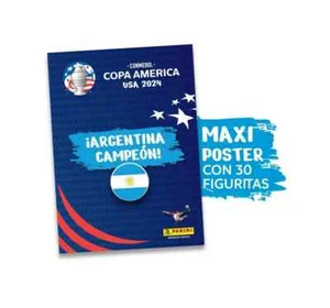 PANINI Maxi Poster Argentina Campeon COPA AMERICA 2024 MESSI Dibu 30 Stickers - Picture 1 of 4