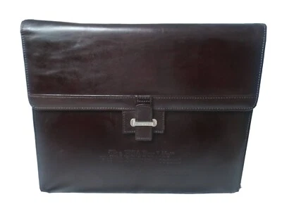 Cartera Cutter & Buck Clásica Triple Plegable Cuero Marrón Banco de América Logo HSA Foto 1 de 4