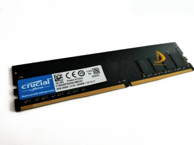 Crucial 8GB 1RX8 PC4-2133P DDR4 17000Mhz 288Pin UDIMM Desktop Memory RAM CL15" - Image 1 of 4