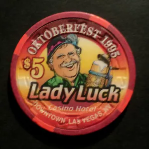 Lady Luck $5.00 1995 Oktoberfest Chip Las Vegas Nevada AUCT#4269 - Picture 1 of 2