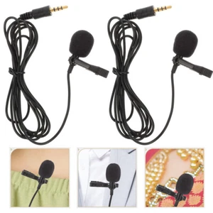 2pcs Convenient Lavalier Microphone Camera Microphone Tiny Microphone Lapel Mic - Imagen 1 de 12