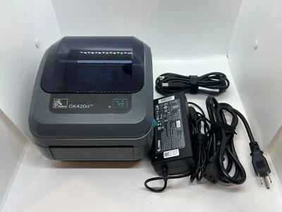 Zebra GK420d Thermal USB Label Printer GK42-202520-000 w/ Power Adapter & USB - Image 1 of 4