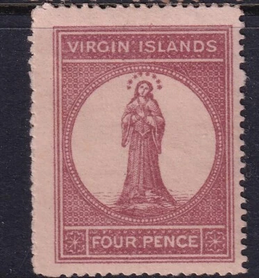 БРИТАНСКИЕ ВИРГИНСКИЕ ОСТРОВА QV SG16, 4d озеро красный, смонтированный новом. Кошка £45. - Изображение 1 из 2