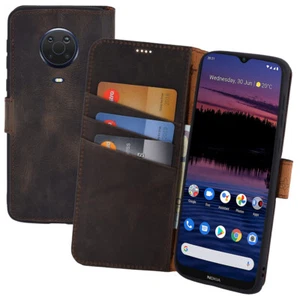 Custodia per Nokia G20 Pocket-Book Vero IN Pelle Protettiva Anticato Braun - Foto 1 di 9