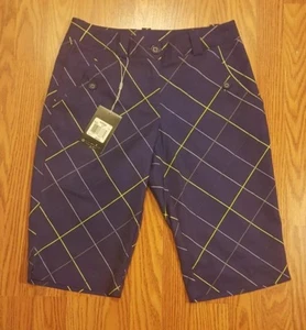 NEW Nike Golf 2 Navy Blue Dri-Fit Walking Bermuda Shorts Flat Front 4 Pockets - Picture 1 of 6