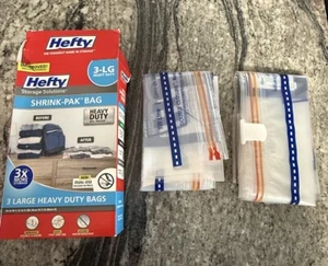 Hefty Shrink-Pak Storage Bags, Large, Heavy Duty, 2 pack, - Picture 1 of 4