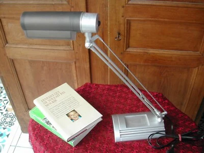 Lampe Design Bureau Établi Atelier Ton Argenté Bon Etat Objet Vintage du XXème - Photo 1/4