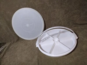 Vintage Tupperware #405 12" Divided Tray #406 Cariolier Handle #224 Tupper Seal - Picture 1 of 8