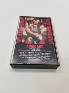 ADAM ANT - VIVE LE ROCK - USA CASSETTE TAPE RARE 1985 CBS EPIC W/BONUS TRACK - Picture 1 of 4