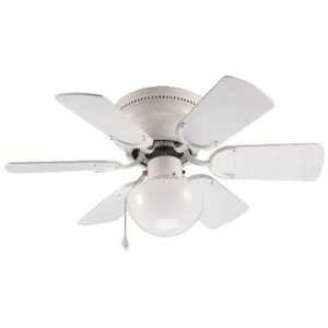 30 Inch Flush Mount Hugger Ceiling Fan w Light Kit Satin Nickel, Bronze or White - Picture 1 of 7