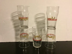 5 Vintage Rare Collectable Old Budweiser Momo's Beer Taco Bar Logo Glass Cups - Picture 1 of 5