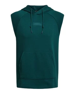 NEW Under Armour Men's UA Heavyweight Terry Sleeveless Hoodie Teal X-LARGE - Picture 1 of 3