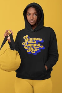 Sudadera con capucha negra manga larga Sigma Gamma Rho Sorority 1922 Pretty Poodle - Imagen 1 de 1